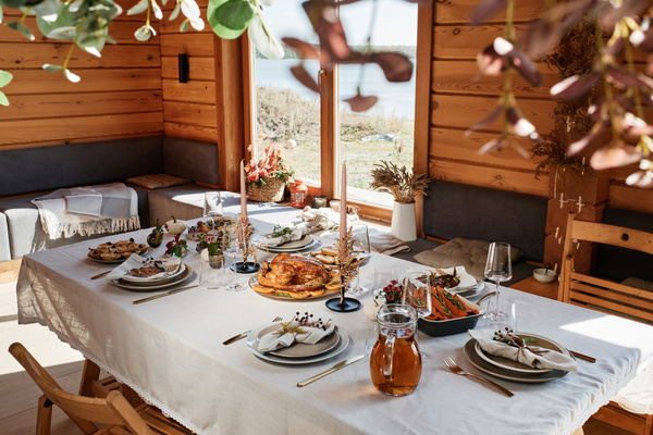 Family Festive Table in Cozy Place